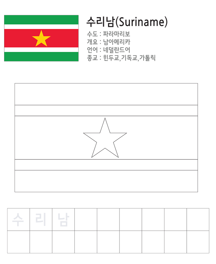 Download National Flag Coloring (Suriname)